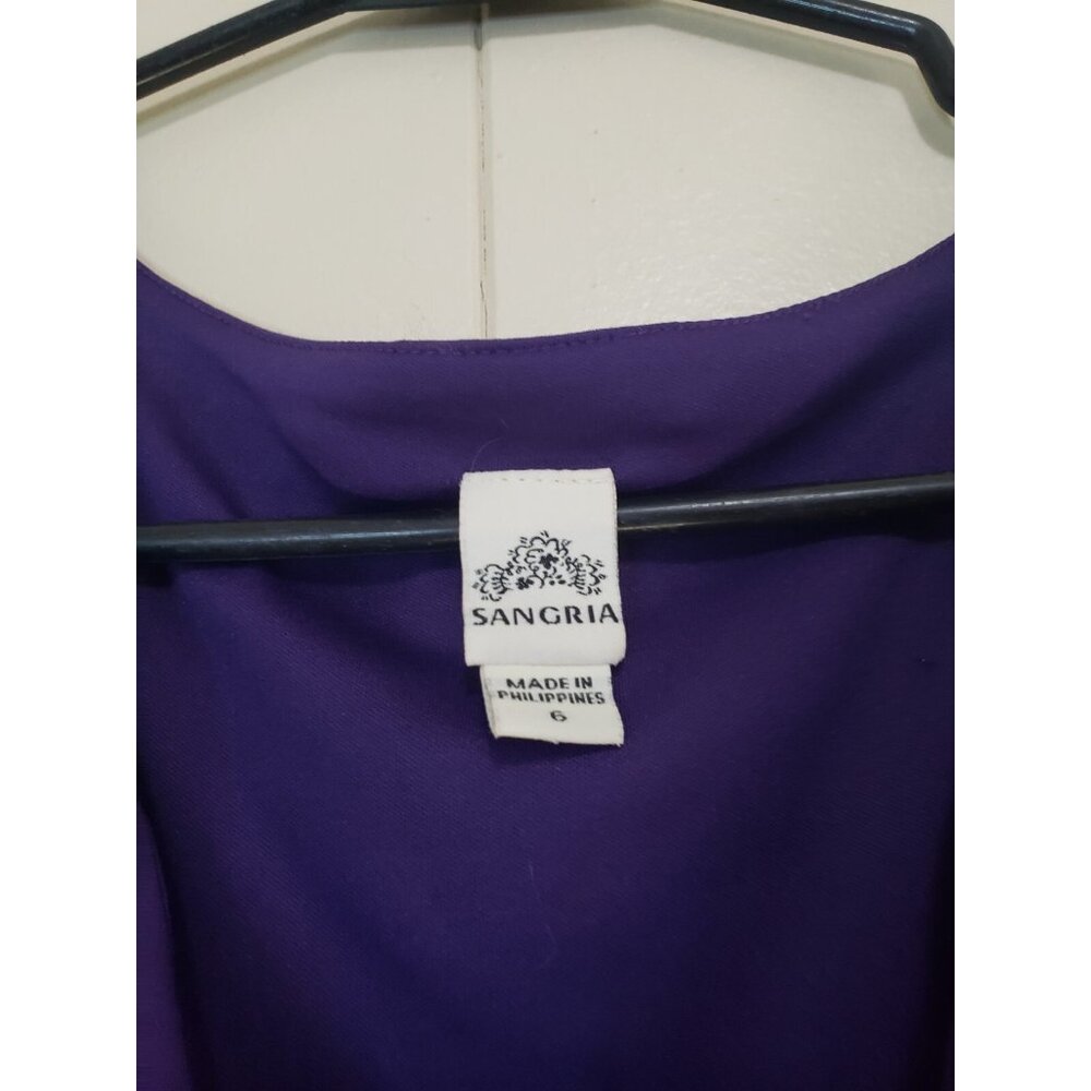 Sangria Womens 6 Semi Formal Maxi Dress Purple Draped Pleated Party Homecoming - Picture 5 of 6
